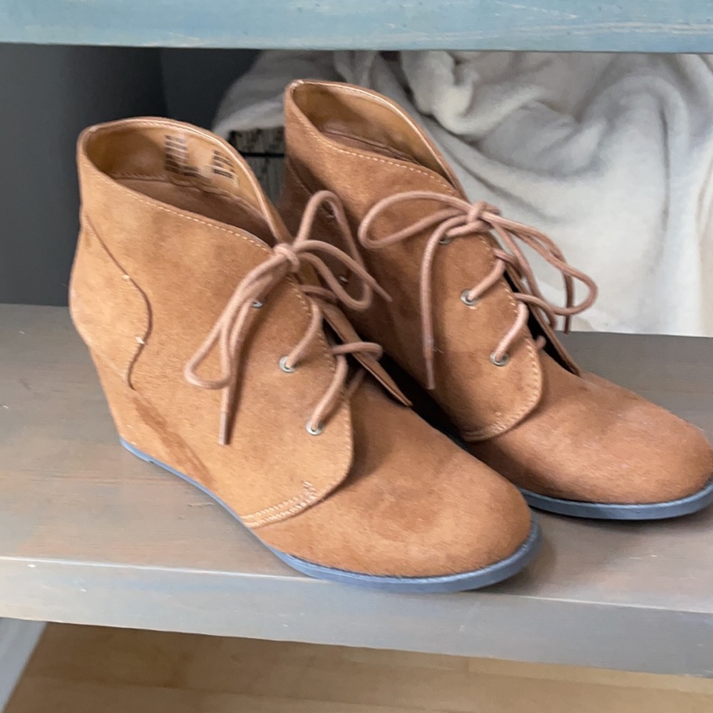 Brown Suede Booties - Sz 10